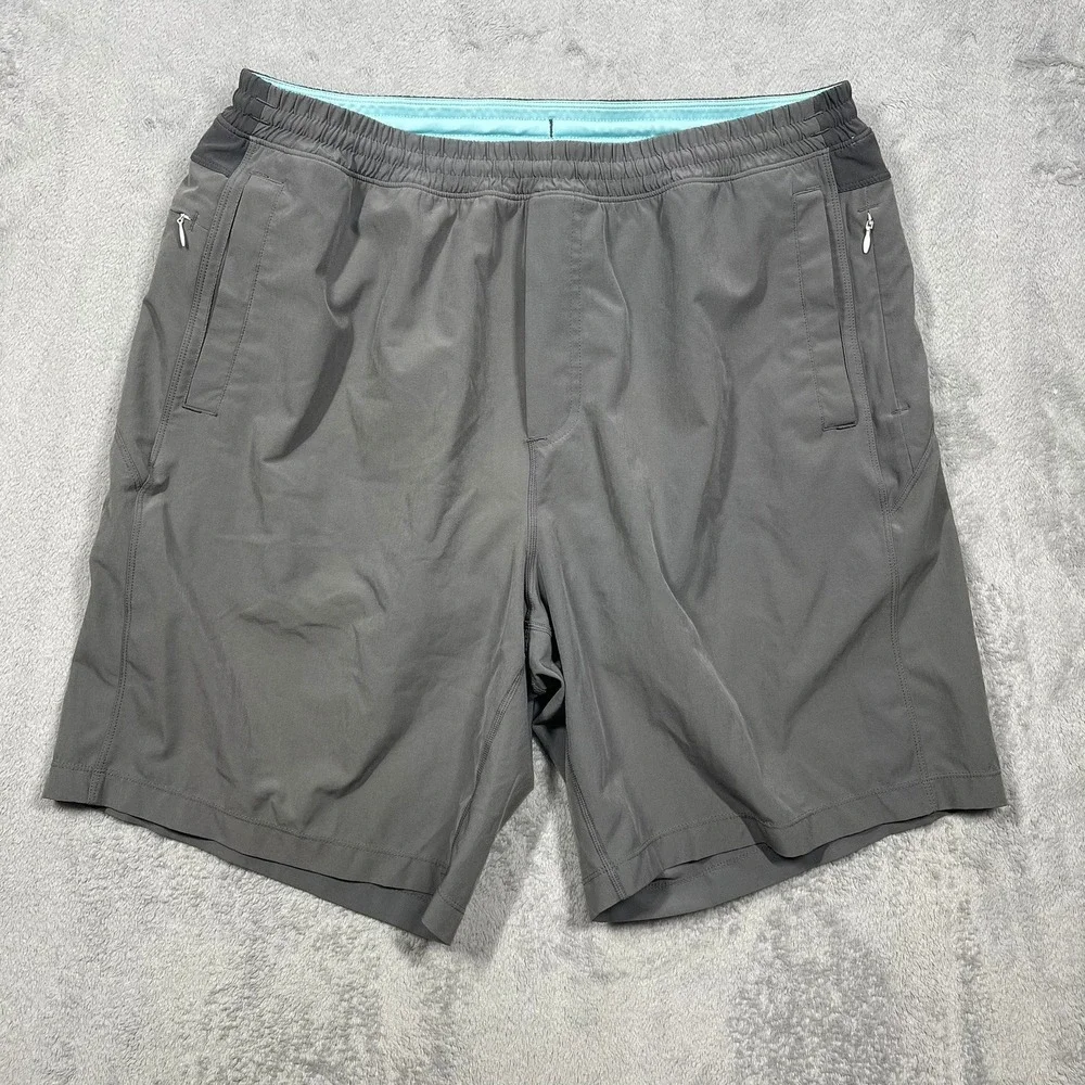 Birddogs Gym Shorts Mens XXL Gray Lined Athletic Zipper Pockets